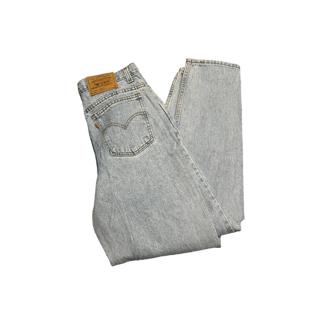 Vintage Levi’s Light Blue Wash Denim Jeans Size 32x32 Tapered Leg Orange Tab